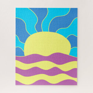 Sunrise en Waves Abstracte kunst Legpuzzel