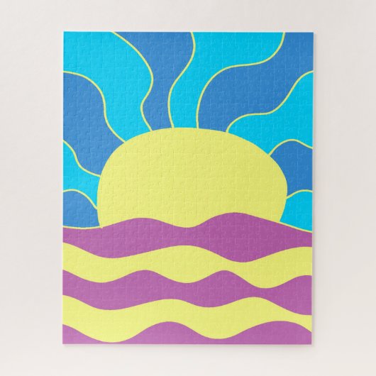 Sunrise en Waves Abstracte kunst Legpuzzel (Verticaal)