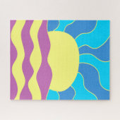 Sunrise en Waves Abstracte kunst Legpuzzel (Horizontaal)