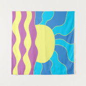 Sunrise en Waves Abstracte kunst Wandkleed (Voorkant (horizontaal))