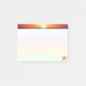 Sunrise en zee ster op pastelkleuren post-it® notes (Voorkant)