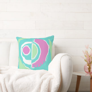 Sunrise Etnische Cirkel - Mint Spearmint Roze Kussen