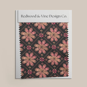 Sunrise Exotic Lotus Flower Waterverf Zwart Stof