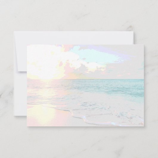 ** Sunrise Exotic Ocean - Beach Wedding RSVP (Achterkant)