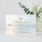 ** Sunrise Exotic Ocean - Beach Wedding RSVP Kaartje (Staand voorkant)