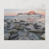 Sunrise Flakstad en Skagsanden Beach Briefkaart (Voorkant)