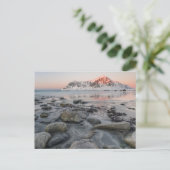 Sunrise Flakstad en Skagsanden Beach Briefkaart (Staand voorkant)