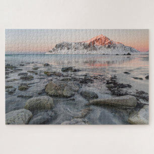 Sunrise Flakstad en Skagsanden Beach Legpuzzel