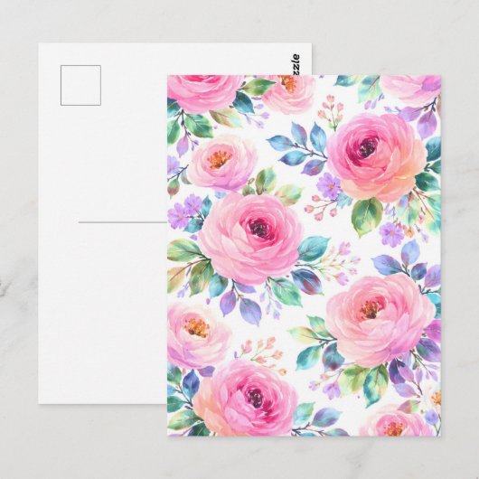 Sunrise Floral Boho Custom Name Design             Briefkaart (Voorkant / Achterkant)