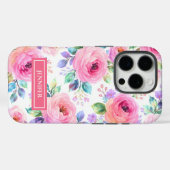 Sunrise Floral Boho Custom Name Design             Case-Mate iPhone Case (Achterkant (horizontaal))