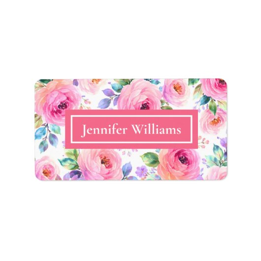 Sunrise Floral Boho Custom Name Design             Etiket (Voorkant)