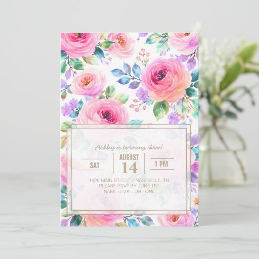 Sunrise Floral Boho Custom Name Design             Kaart (Staand voorkant)