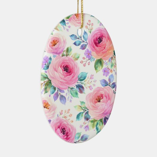 Sunrise Floral Boho Custom Name Design             Keramisch Ornament (Rechts)