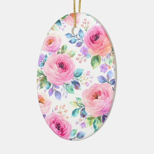 Sunrise Floral Boho Custom Name Design             Keramisch Ornament (Links)
