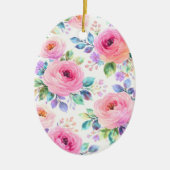 Sunrise Floral Boho Custom Name Design Keramisch Ornament (Voorkant)