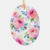 Sunrise Floral Boho Custom Name Design Keramisch Ornament (Achterkant)