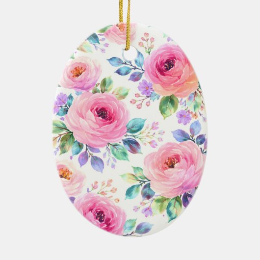 Sunrise Floral Boho Custom Name Design             Keramisch Ornament (Achterkant)