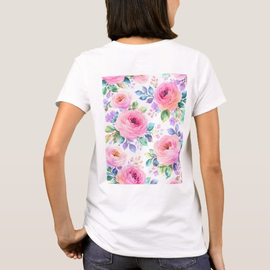 Sunrise Floral Boho Custom Name Design             T-shirt (Achterkant)