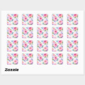 Sunrise Floral Boho Custom Name Design Vierkante Sticker (Vel)