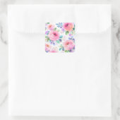 Sunrise Floral Boho Custom Name Design Vierkante Sticker (Tas)