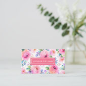 Sunrise Floral Boho Custom Name Design             Visitekaartje (Staand voorkant)