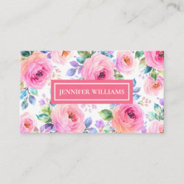Sunrise Floral Boho Custom Name Design             Visitekaartje