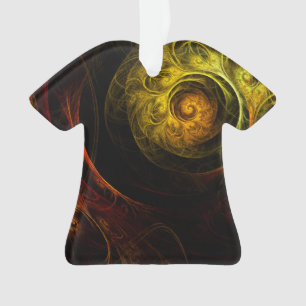 Sunrise Floral Red Abstract Art AcrylShirt Ornament
