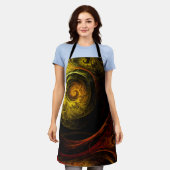 Sunrise Floral Red Abstract Art Apron Schort (Gedragen)