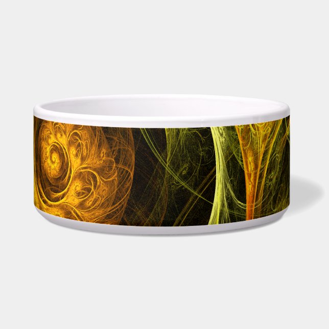 Sunrise Floral Red Abstract Art Dog Bowl Voerbakje (Rechts)
