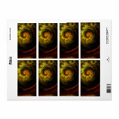 Sunrise Floral Red Abstract Art Fractal Etiket (Full Sheet)