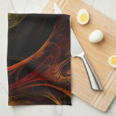 Sunrise Floral Red Abstract Art Kitchen Towel Theedoek (Quarter Fold)