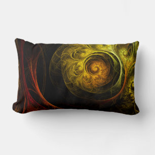 Sunrise Floral Red Abstract Art Lumbar Pillow Kussen