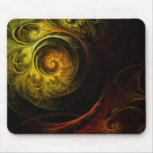 Sunrise Floral Red Abstract Art Mousepad Muismat