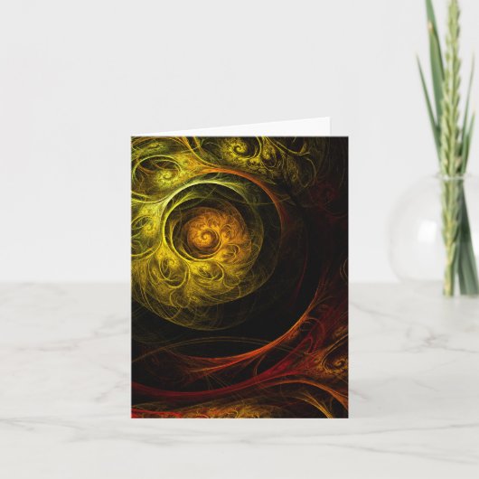 Sunrise Floral Red Abstract Art Note Kaart (Voorkant)