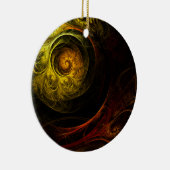 Sunrise Floral Red Abstract Art Ornament (Rechts)