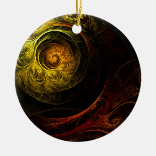 Sunrise Floral Red Abstract Art Ornament (Voorkant)