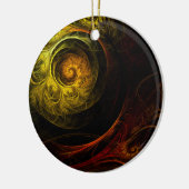 Sunrise Floral Red Abstract Art Ornament (Links)