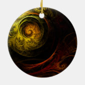 Sunrise Floral Red Abstract Art Ornament (Achterkant)