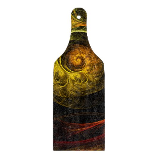 Sunrise Floral Red Abstract Art Paddle Snijplank (Voorkant)