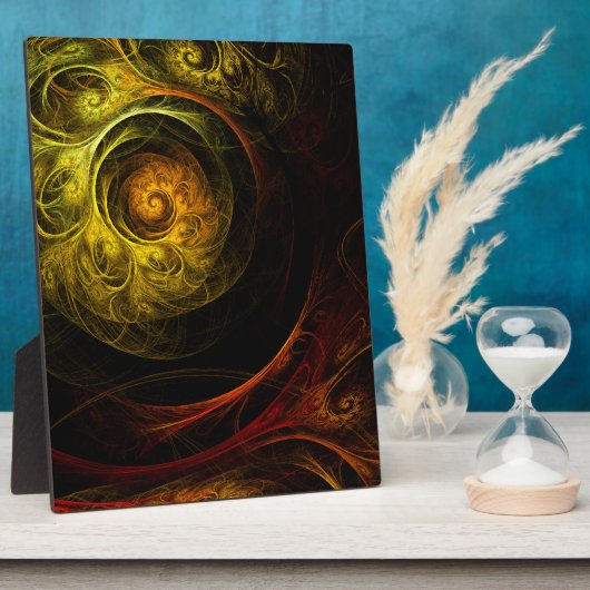 Sunrise Floral Red Abstract Art Plaque Fotoplaat (Zijkant)
