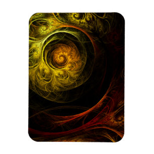 Sunrise Floral Red Abstract Art Premium Magnet Magneet
