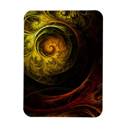 Sunrise Floral Red Abstract Art Premium Magnet Magneet (Verticaal)
