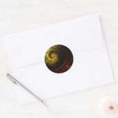 Sunrise Floral Red Abstract Art Round Sticker (Envelop)