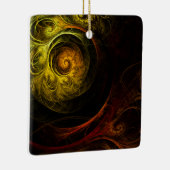 Sunrise Floral Red Abstract Art Square Ornament (Rechts)