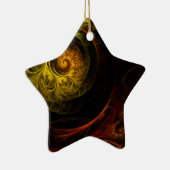 Sunrise Floral Red Abstract Art Star Ornament (Rechts)