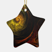 Sunrise Floral Red Abstract Art Star Ornament (Links)