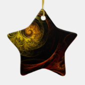 Sunrise Floral Red Abstract Art Star Ornament (Achterkant)