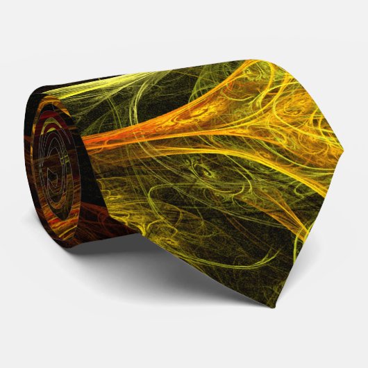 Sunrise Floral Red Abstract Art Stropdas (Opgerold)