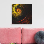 Sunrise Floral Red Abstract Black en White Canvas Afdruk (Insitu (Woonkamer))