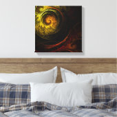 Sunrise Floral Red Abstract Black en White Canvas Afdruk (Insitu (Slaapkamer))